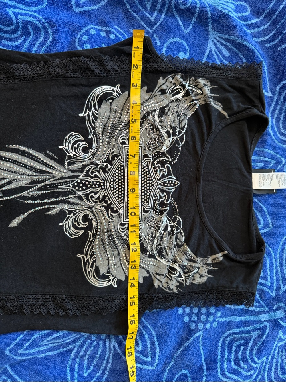 Harley-Davidson Black Sleeveless Embellished Women’s Top - Picture 8 of 9